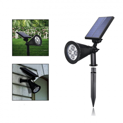 Solar LED Spot Light with Stake, Outdoor Adjustable Solar Landscape Spotlight