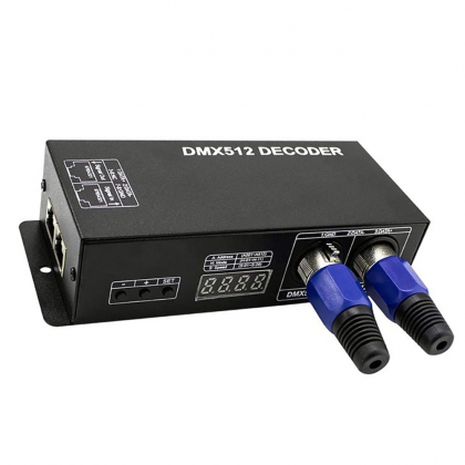 High-Performance 4-Channel DMX512 to SPI Decoder with Digital Display