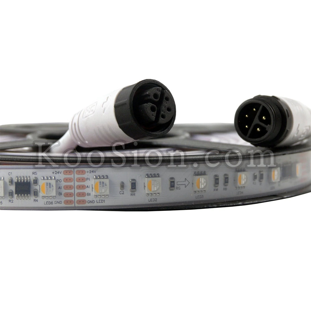 KooSion Heavy-Duty DMX RGBW Pixel LED Strip with Aviation Connector